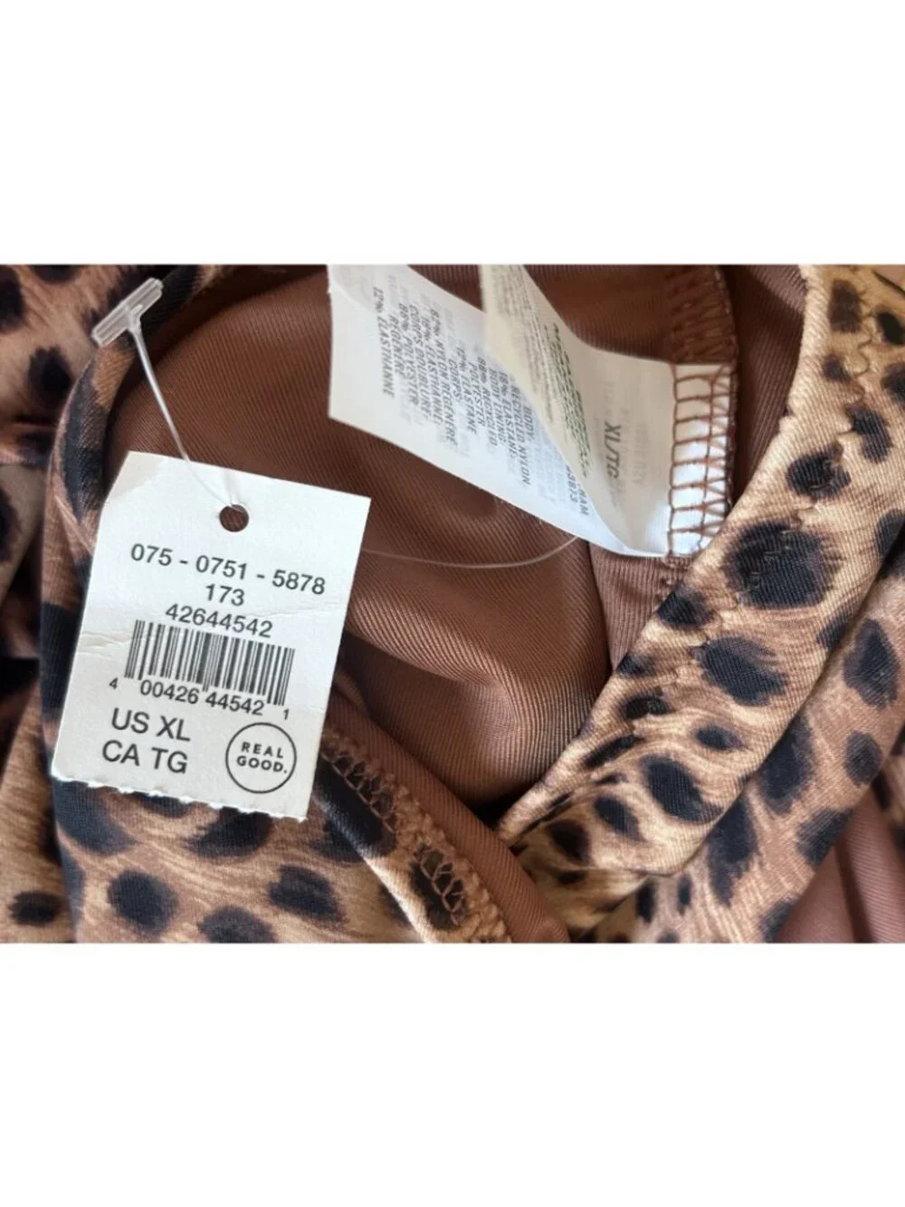 NWT Aerie Size XL Animal Print One Piece Cheeky Swimsuit Brown